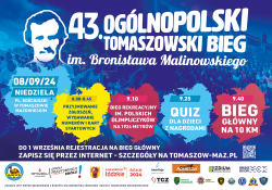 Przed nami 43. Ogólnopolski Tomaszowski Bieg im. Bronisława Malinowskiego